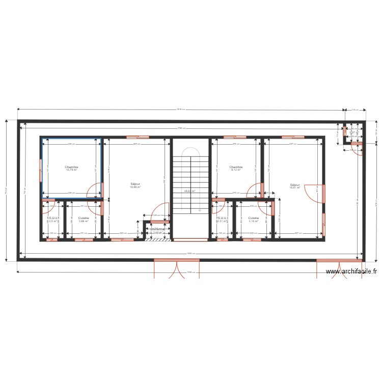 obambi plateau R.D.C. Plan de 12 pièces et 224 m2