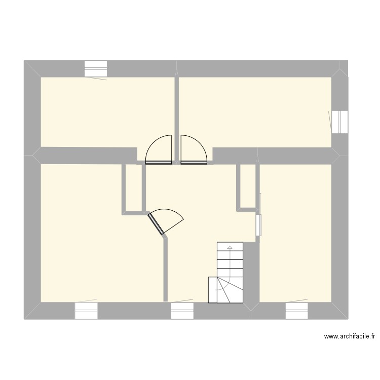 Maison Champelbot étage. Plan de 1 pièce et 57 m2