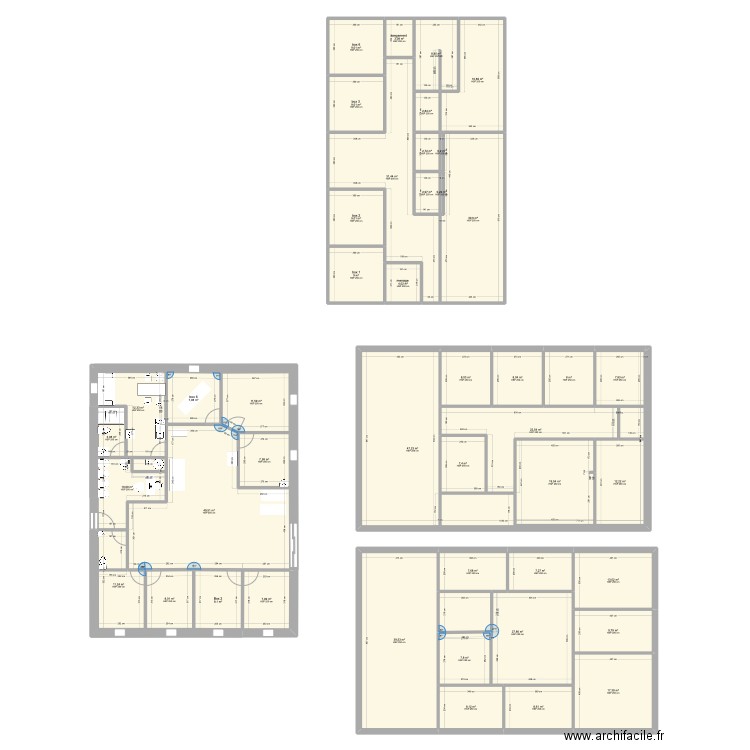 cabinet kinésithérapie. Plan de 45 pièces et 567 m2