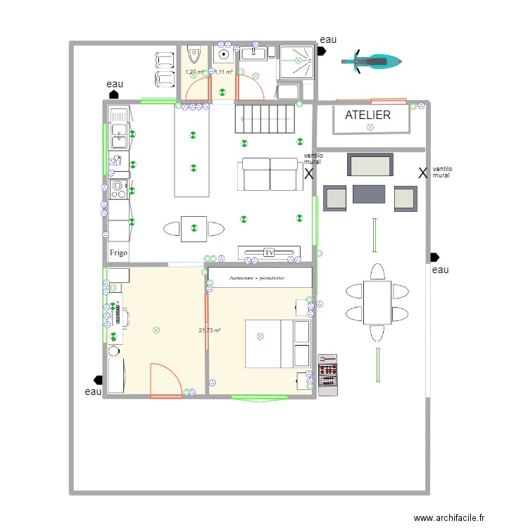 maison maharepa implantation 2. Plan de 3 pièces et 24 m2