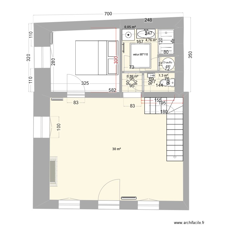 cancale maçon. Plan de 9 pièces et 65 m2