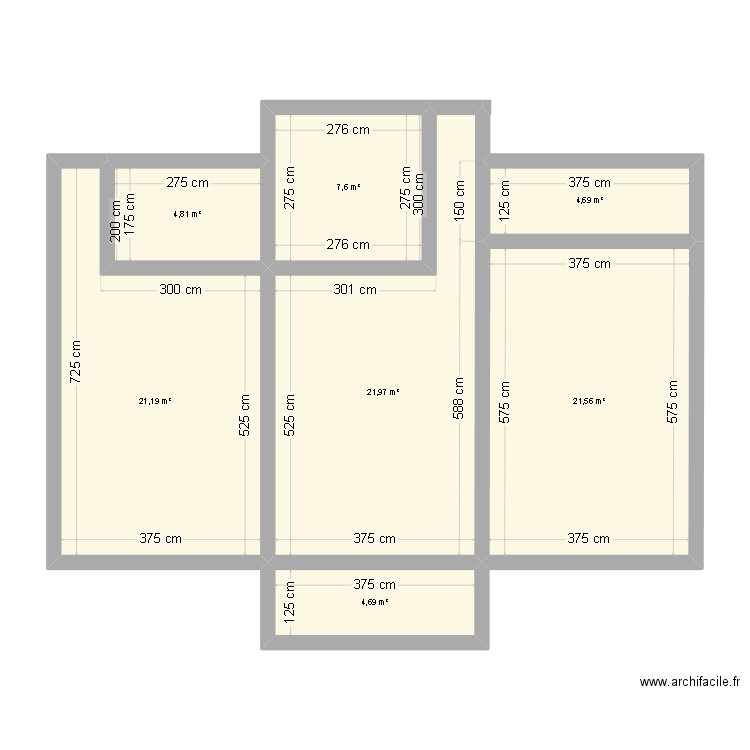 Turenne. Plan de 7 pièces et 87 m2