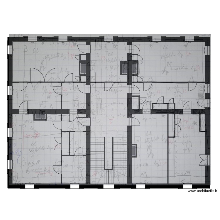 Monoyer R+1. Plan de 24 pièces et 295 m2