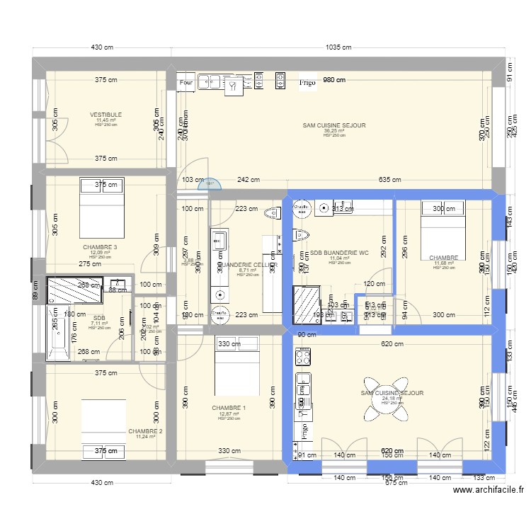 RDC PIERRE T4-T2 TER. Plan de 13 pièces et 154 m2