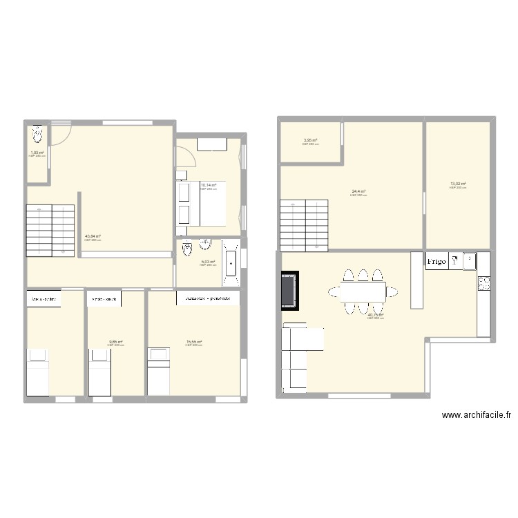 Grandvaux. Plan de 10 pièces et 168 m2