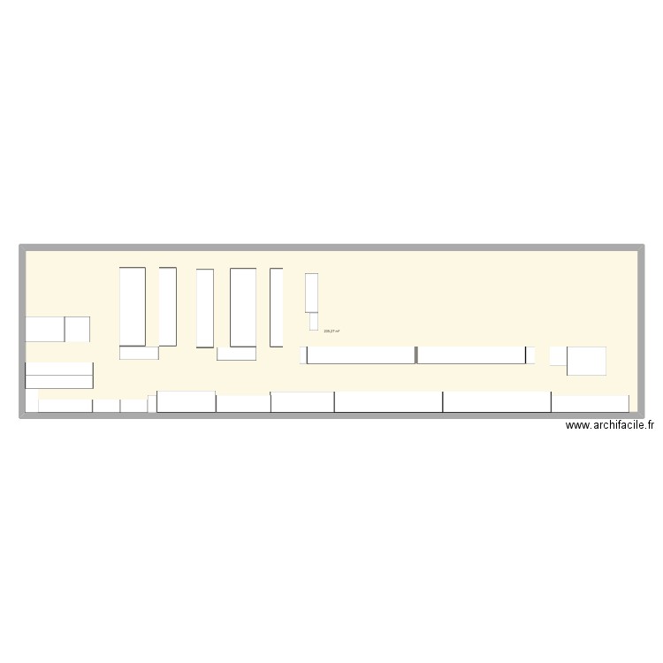 Espace rangement . Plan de 1 pièce et 205 m2