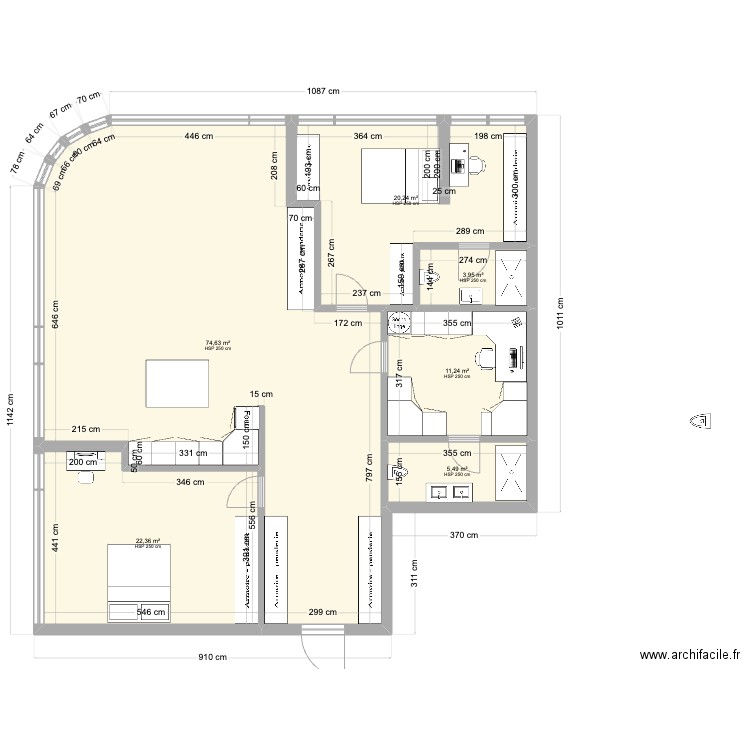 Hyde2. Plan de 6 pièces et 138 m2