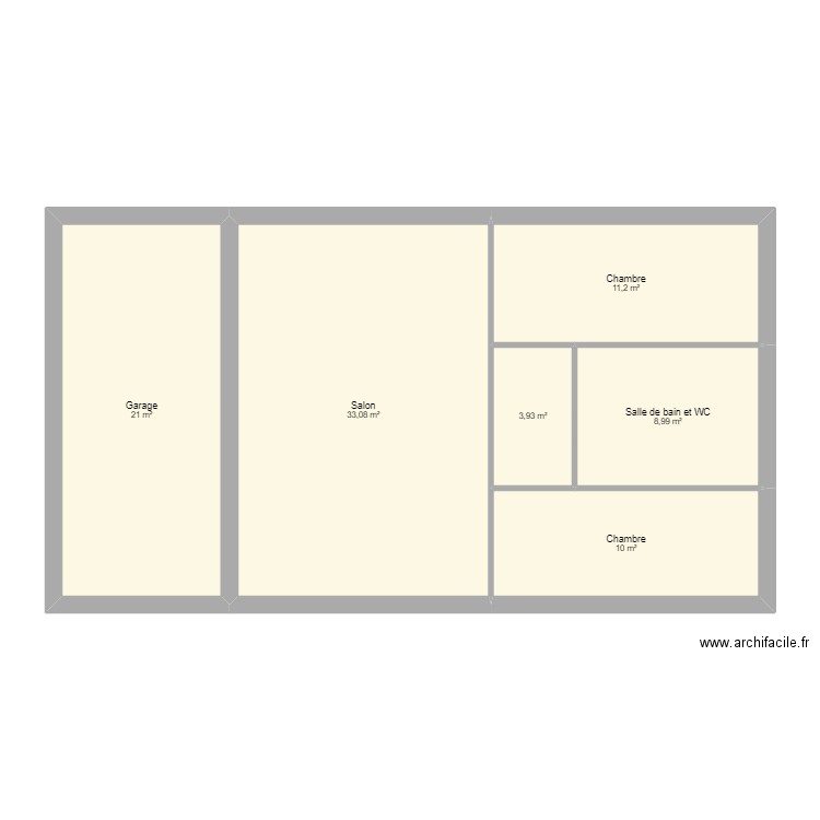 Projet de construction. Plan de 6 pièces et 88 m2