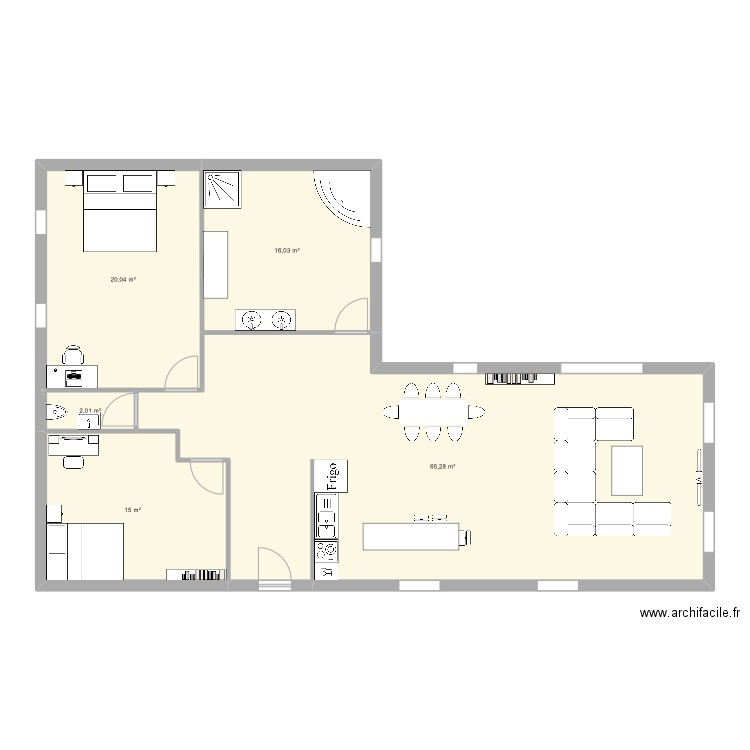 Plan maison. Plan de 5 pièces et 118 m2