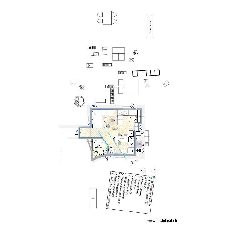 BOITE compact kitchen 2. Plan de 3 pièces et 18 m2