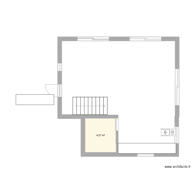 PLANS EXTENSION. Plan de 1 pièce et 4 m2