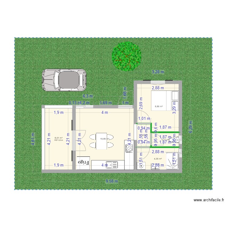 LENEPVEU FREDERIC. Plan de 6 pièces et 41 m2