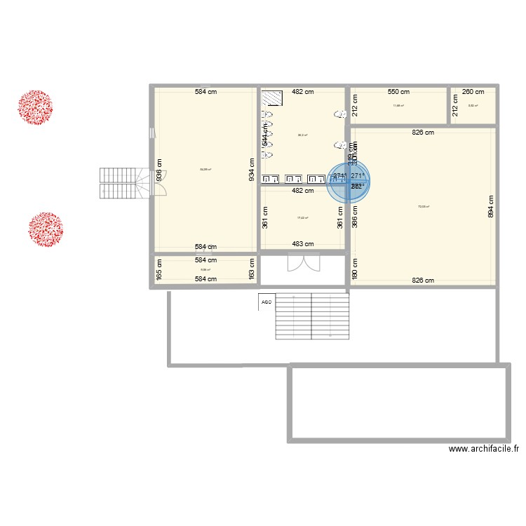 P'tits Loups. Plan de 7 pièces et 198 m2