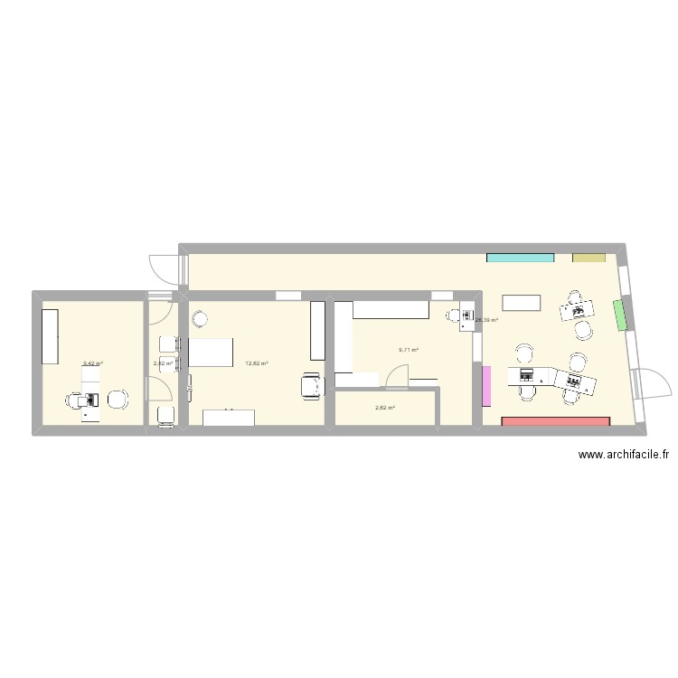 Plan Mag. Plan de 6 pièces et 64 m2