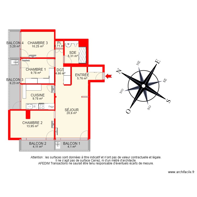 BI20741 -. Plan de 21 pièces et 124 m2