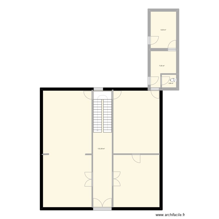 Ressaix. Plan de 4 pièces et 150 m2