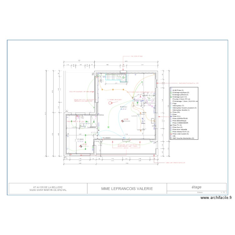 LEFRANCOIS ETAGE. Plan de 0 pièce et 0 m2