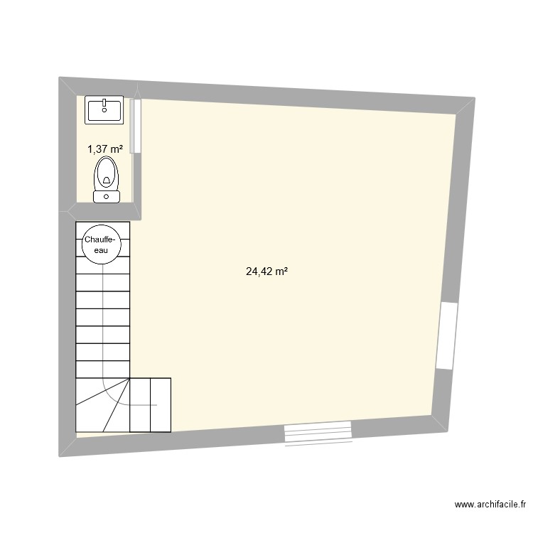 sao joao de areias . Plan de 2 pièces et 26 m2