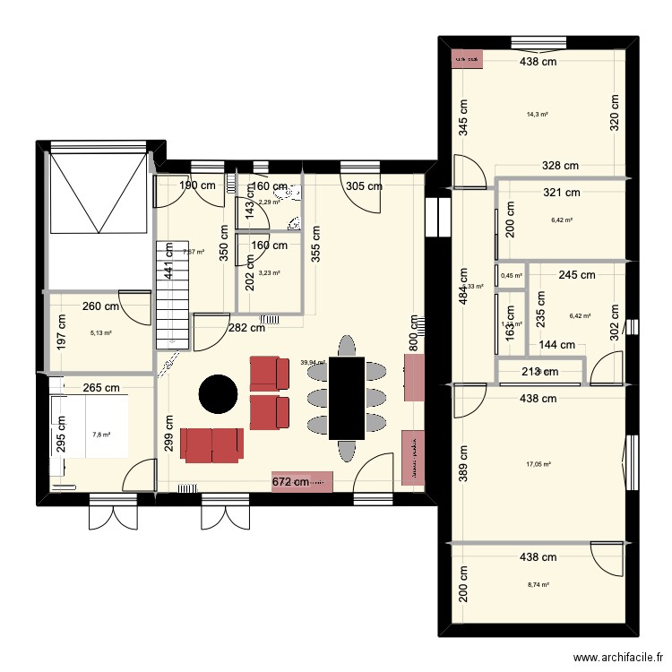 mon rêve 2. Plan de 15 pièces et 127 m2