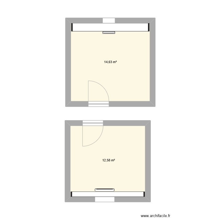 Appartement. Plan de 2 pièces et 27 m2