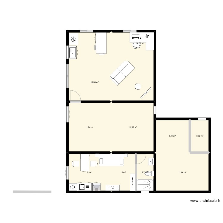 projet construction maison. Plan de 10 pièces et 95 m2