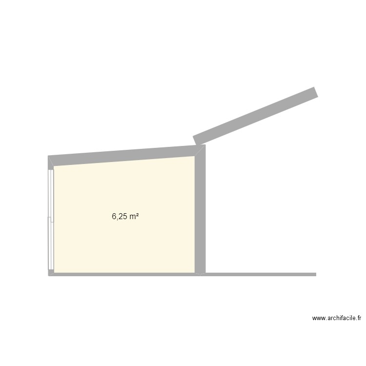 plan véranda . Plan de 1 pièce et 6 m2