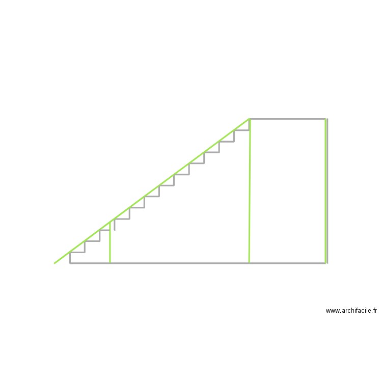 escalier provisoire SUD. Plan de 4 pièces et 4 m2