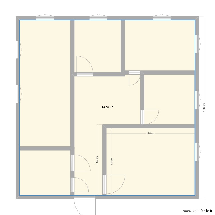 Plan maison. Plan de 1 pièce et 94 m2