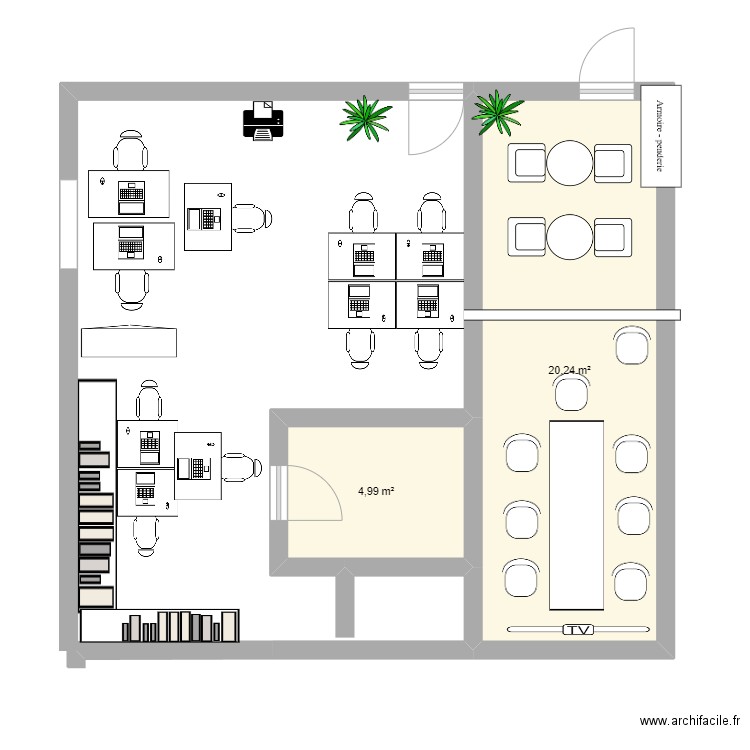 RDJ CHALET- 10/2024. Plan de 2 pièces et 25 m2