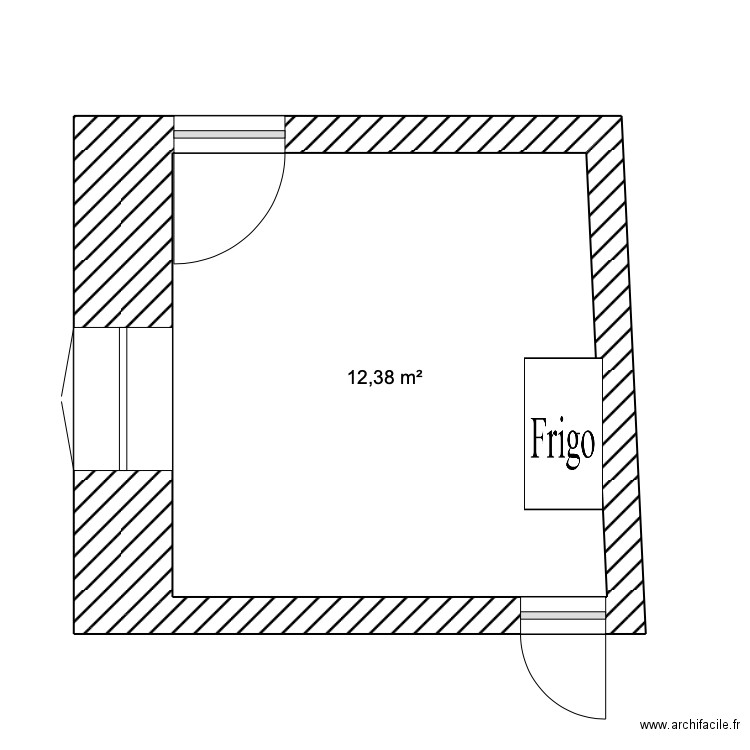 Plan cuisine Nathalie. Plan de 1 pièce et 12 m2