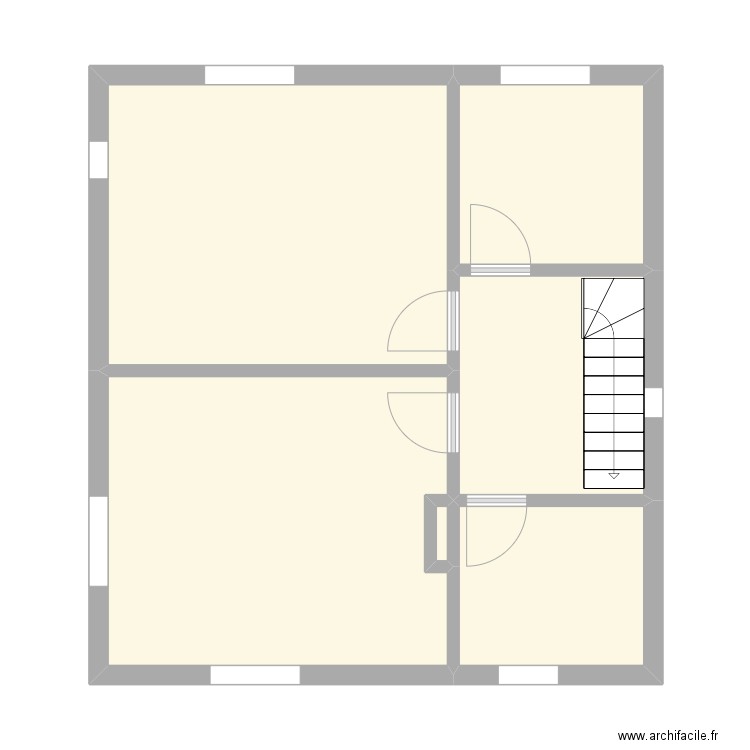 Izegem - Katteboomstraat 58 - bovenverdieping. Plan de 6 pièces et 53 m2