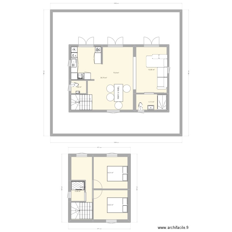 Ste-Thérèse v1. Plan de 9 pièces et 208 m2