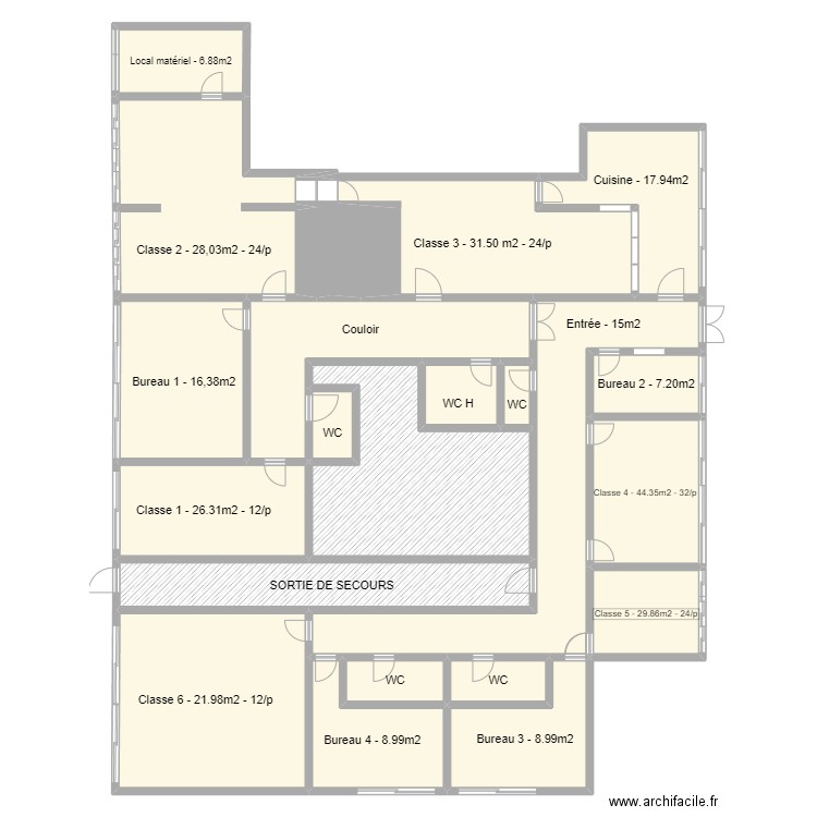 ATA DGAC. Plan de 21 pièces et 470 m2