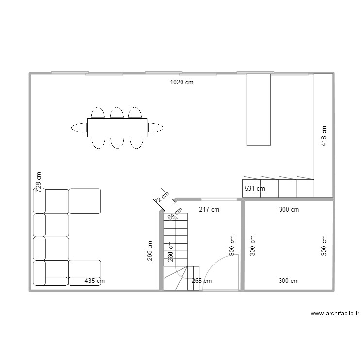 maison. Plan de 3 pièces et 73 m2