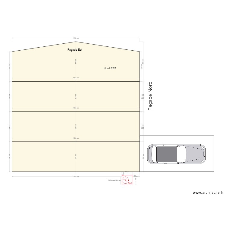 Plan de coupe Godyn PAC. Plan de 0 pièce et 0 m2