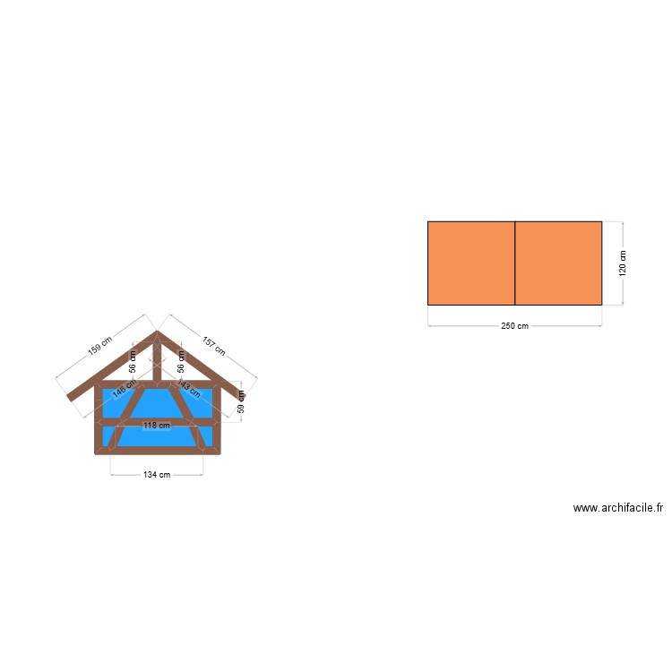 stande . Plan de 6 pièces et 1 m2