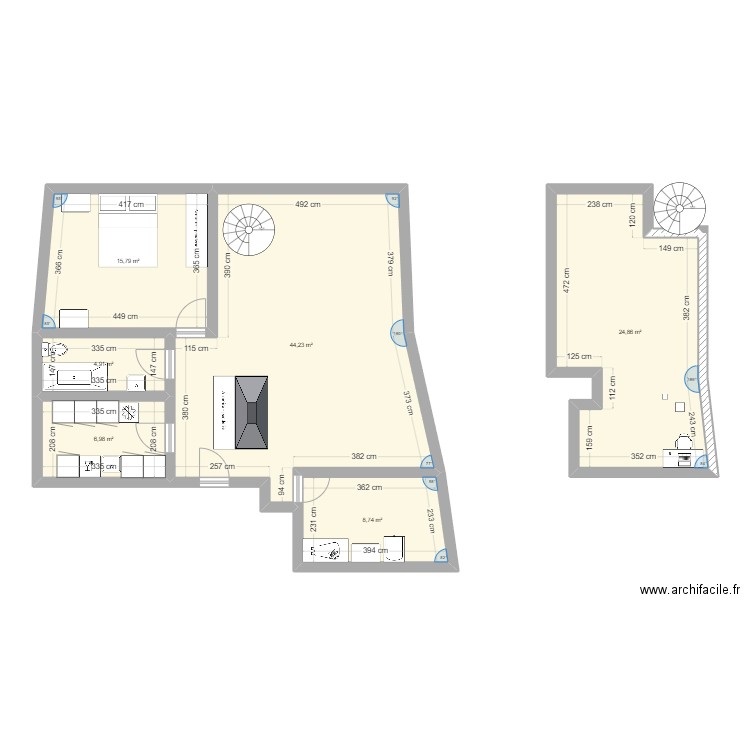 Schwarztorstrasse. Plan de 6 pièces et 106 m2