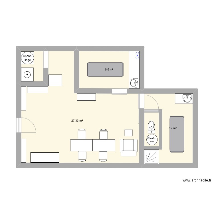 plan institut. Plan de 5 pièces et 45 m2