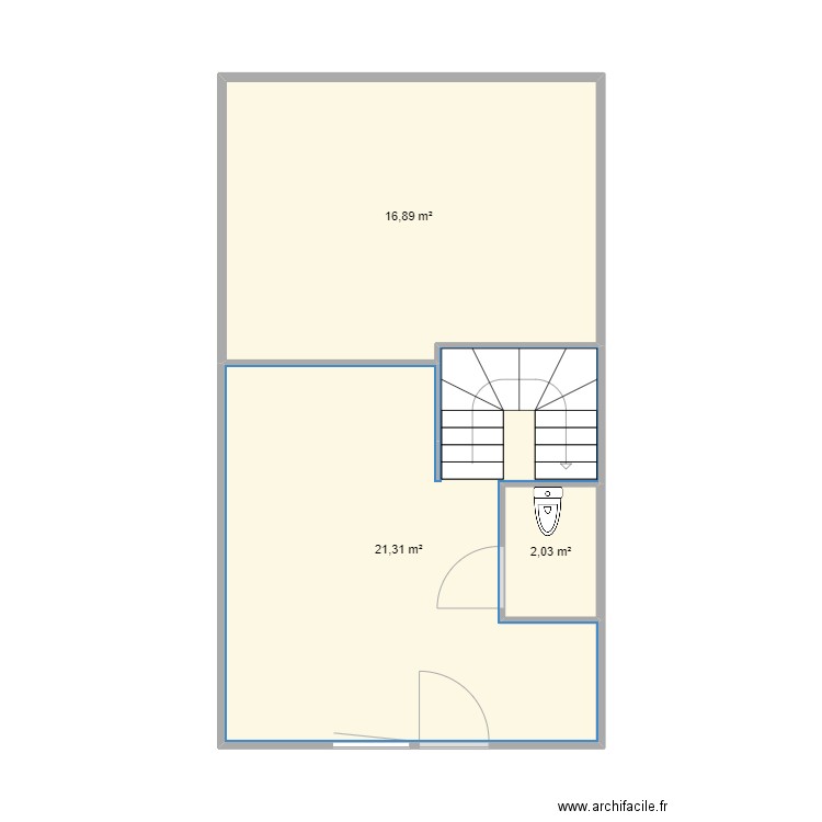 Briand-RDC-mesures. Plan de 3 pièces et 40 m2