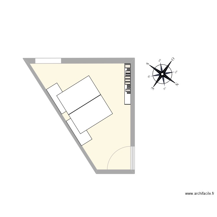 Issy bureau v1. Plan de 1 pièce et 11 m2