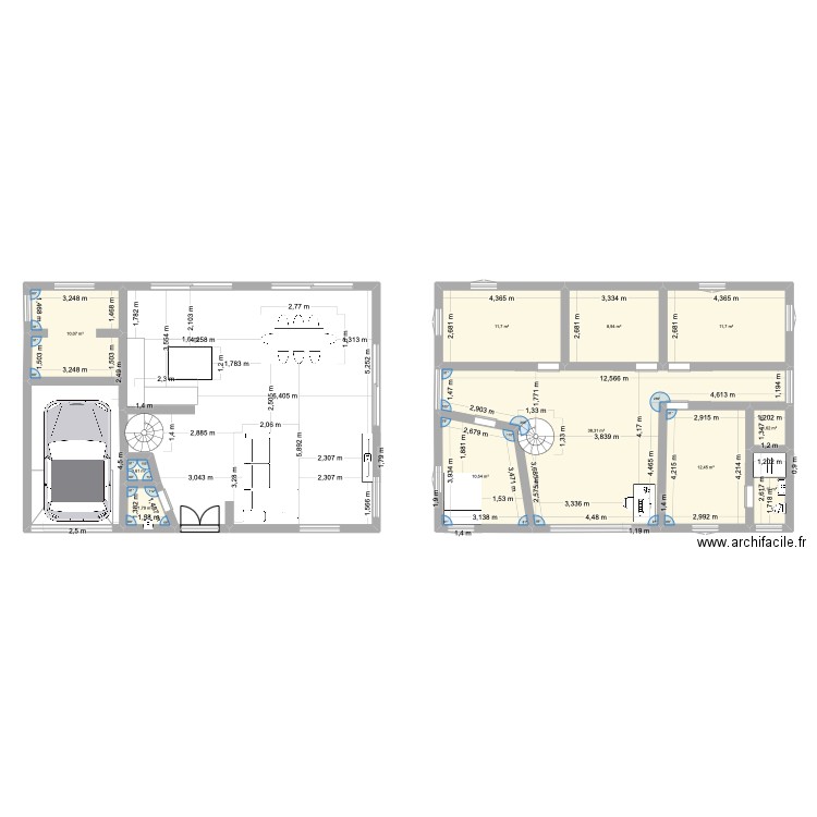 maison. Plan de 11 pièces et 111 m2