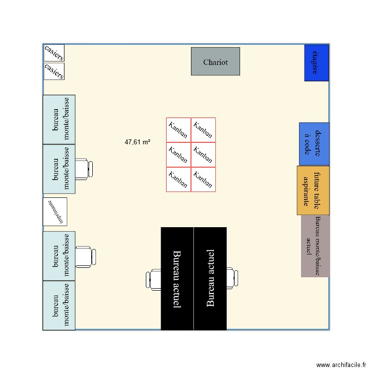 VST. Plan de 1 pièce et 48 m2