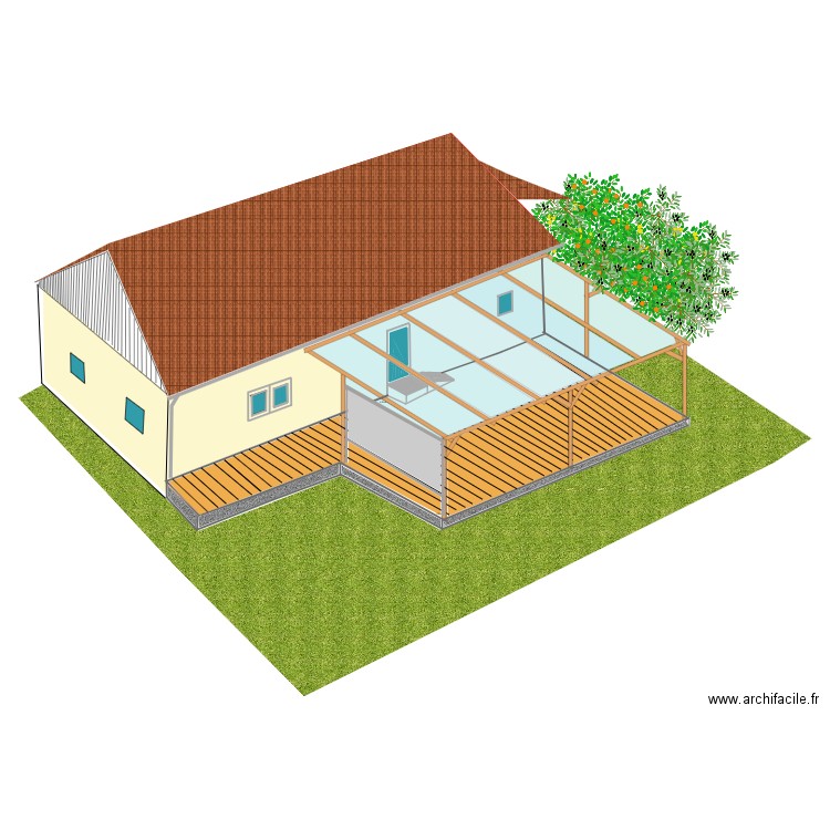 pergola. Plan de 0 pièce et 0 m2