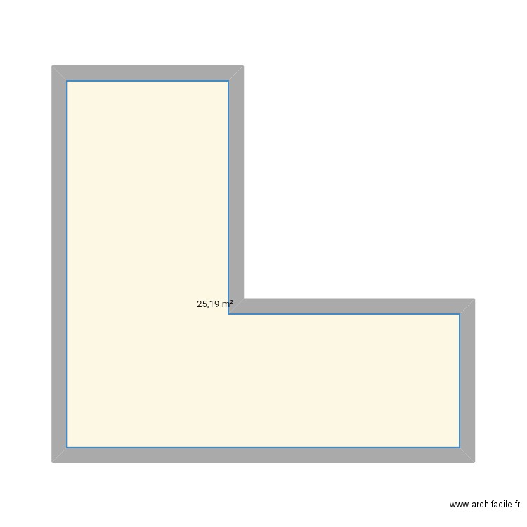 Perso. Plan de 1 pièce et 25 m2