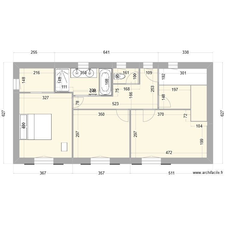 BANDOL Etage P1 sav 01. Plan de 9 pièces et 60 m2