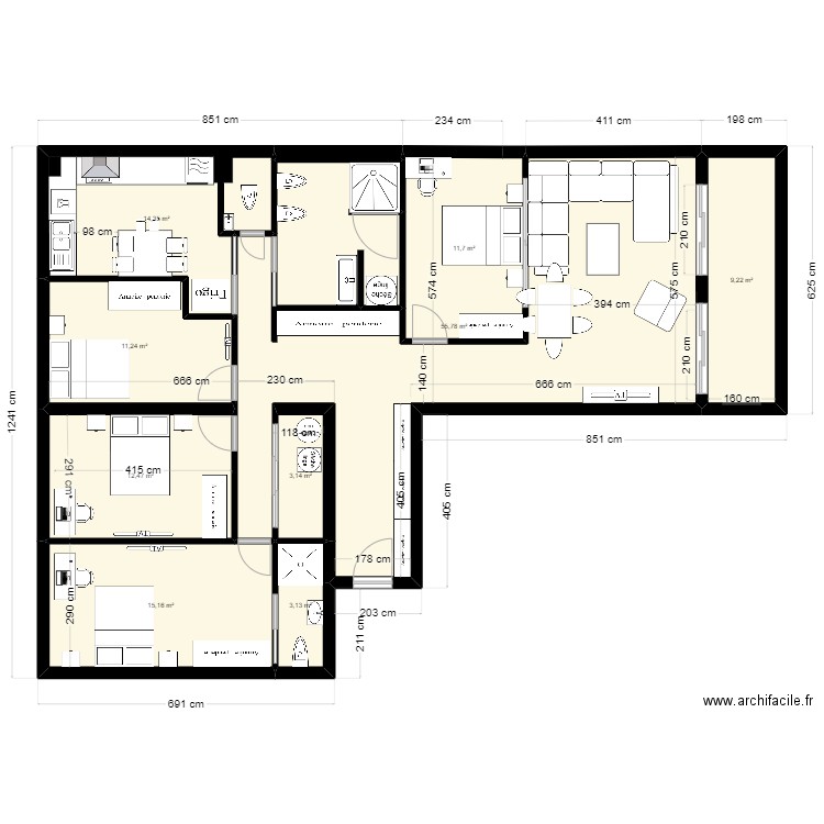  LES IBIS 2EME dernier 21/07/24. Plan de 10 pièces et 136 m2