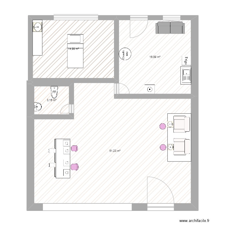 bellissime. Plan de 4 pièces et 86 m2