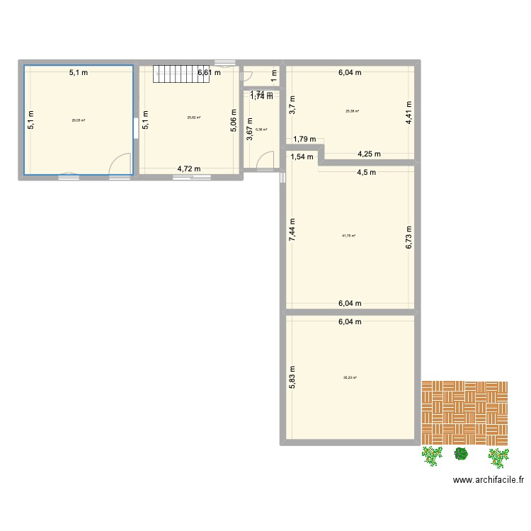 Penhouët. Plan de 6 pièces et 161 m2