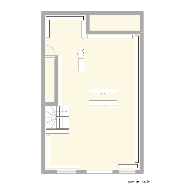 institut. Plan de 2 pièces et 84 m2