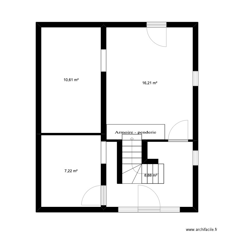 busson sous sol 2. Plan de 4 pièces et 43 m2